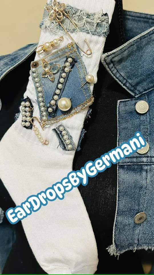 Denim & Pearls  Junk Socks / Denim Charm Socks