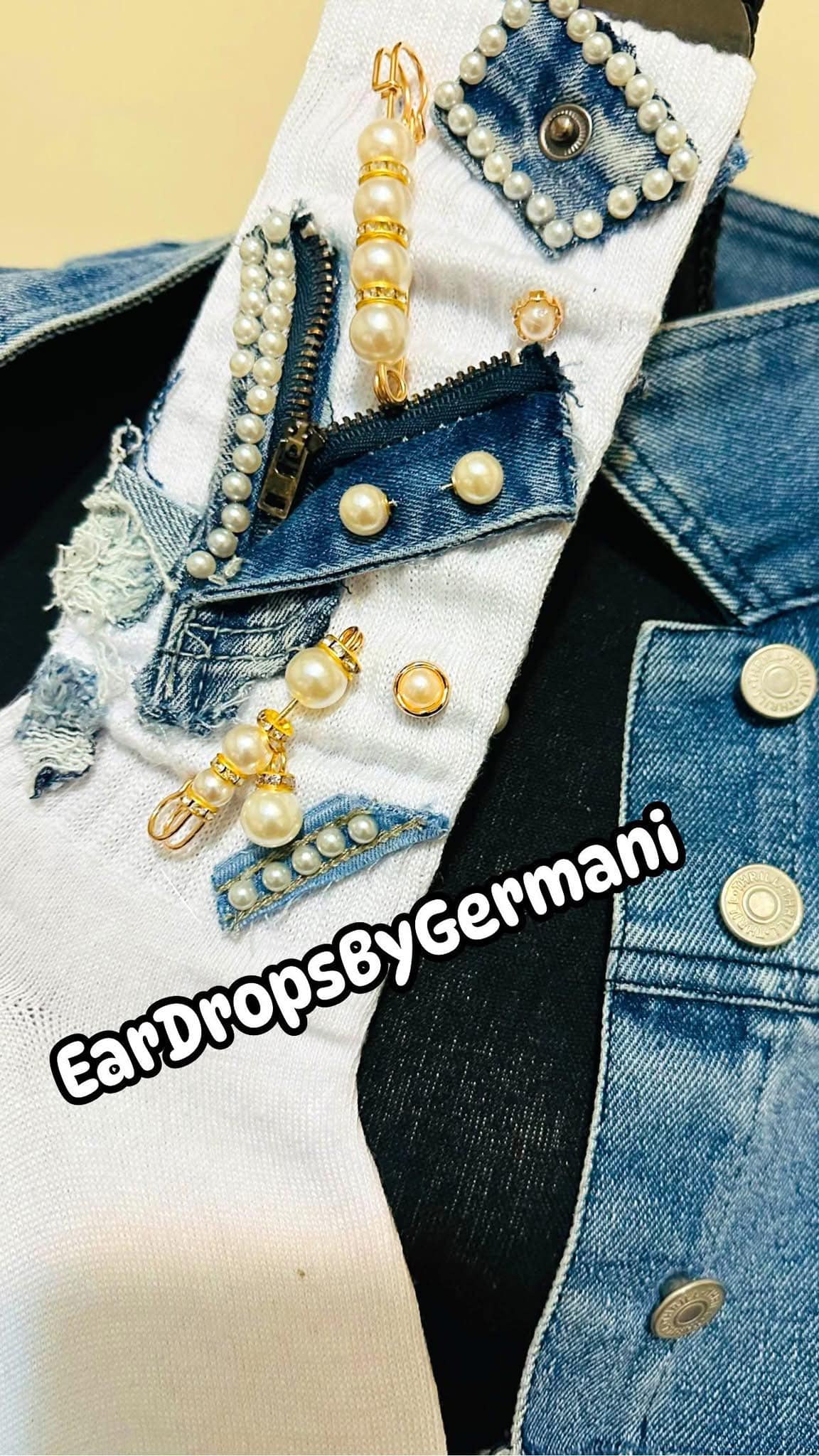 Denim & Pearls  Junk Socks / Denim Charm Socks