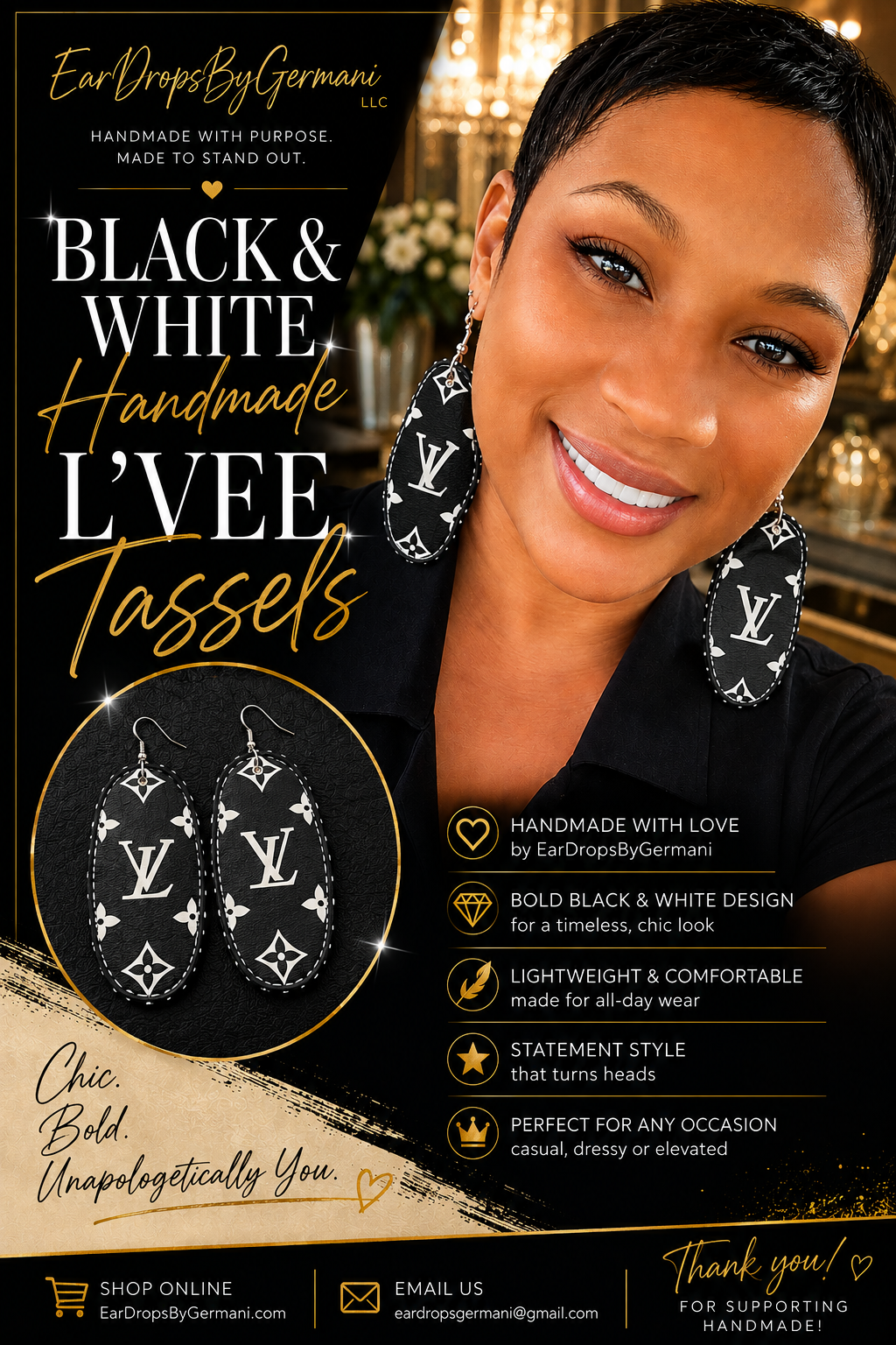 Black & White Handmade L’Vee Tassels