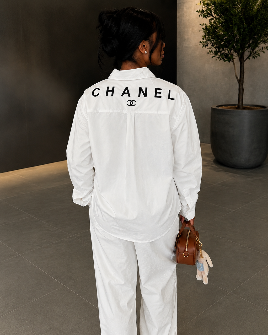 White Chanel Collar Blouse