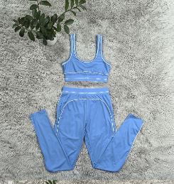 Alo Blue Yoga  3 pc Set (top, leggings, & jacket)